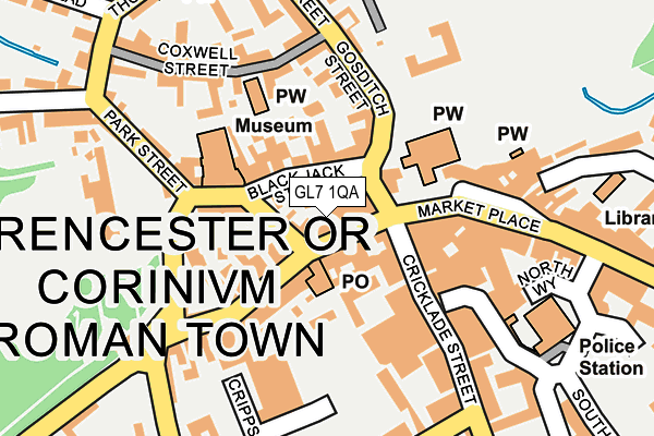GL7 1QA map - OS OpenMap – Local (Ordnance Survey)