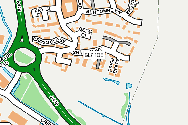 GL7 1QE map - OS OpenMap – Local (Ordnance Survey)