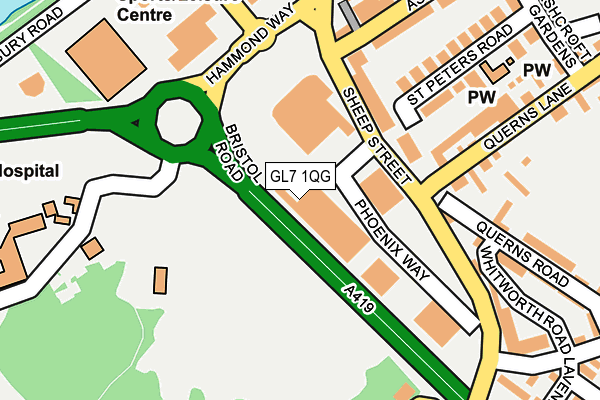 GL7 1QG map - OS OpenMap – Local (Ordnance Survey)