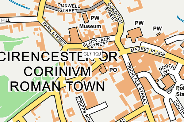 GL7 1QJ map - OS OpenMap – Local (Ordnance Survey)
