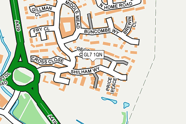 GL7 1QN map - OS OpenMap – Local (Ordnance Survey)