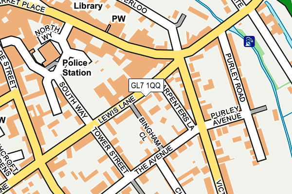 GL7 1QQ map - OS OpenMap – Local (Ordnance Survey)