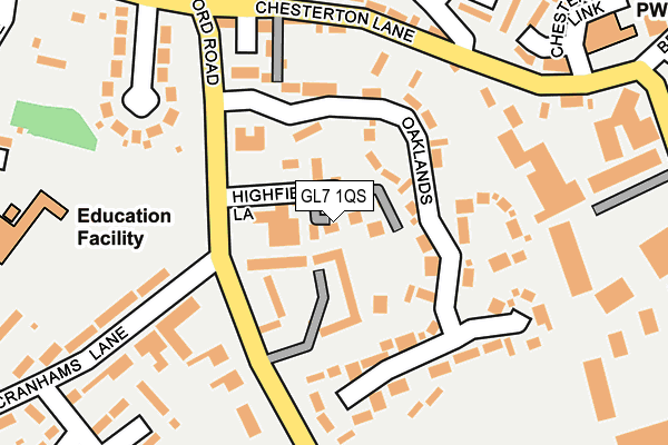 GL7 1QS map - OS OpenMap – Local (Ordnance Survey)
