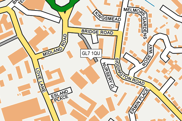 GL7 1QU map - OS OpenMap – Local (Ordnance Survey)