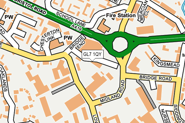 GL7 1QY map - OS OpenMap – Local (Ordnance Survey)