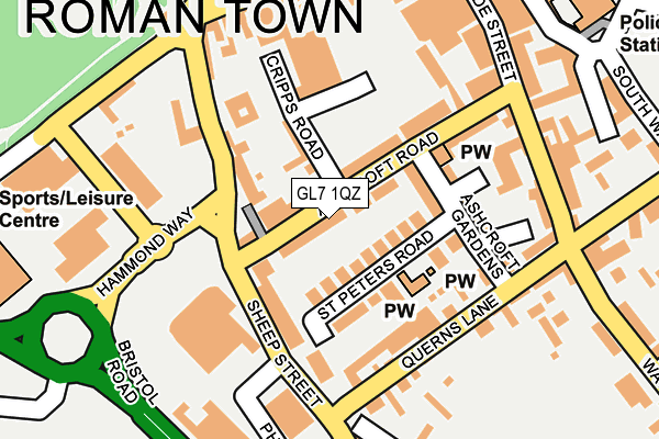 GL7 1QZ map - OS OpenMap – Local (Ordnance Survey)