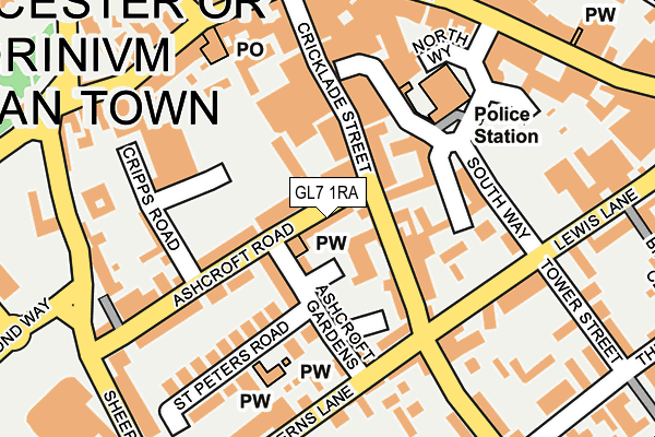 GL7 1RA map - OS OpenMap – Local (Ordnance Survey)