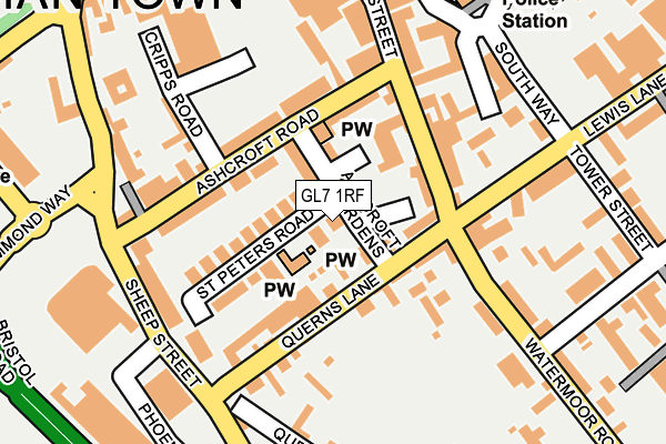 GL7 1RF map - OS OpenMap – Local (Ordnance Survey)