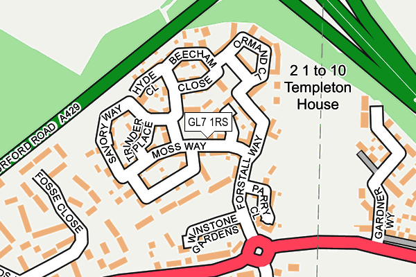GL7 1RS map - OS OpenMap – Local (Ordnance Survey)