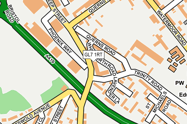 GL7 1RT map - OS OpenMap – Local (Ordnance Survey)