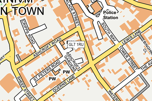 GL7 1RU map - OS OpenMap – Local (Ordnance Survey)