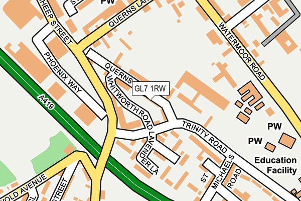 GL7 1RW map - OS OpenMap – Local (Ordnance Survey)