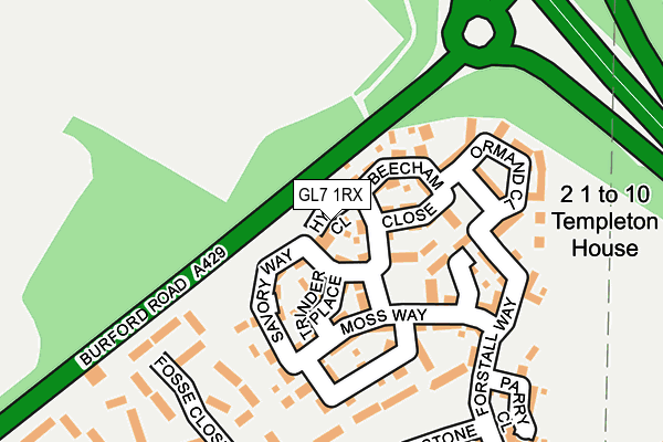 GL7 1RX map - OS OpenMap – Local (Ordnance Survey)