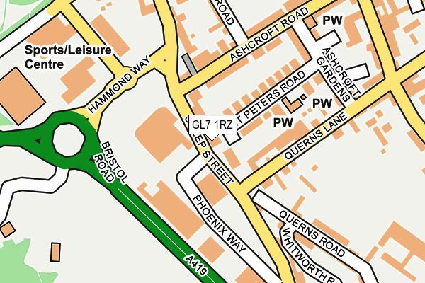 GL7 1RZ map - OS OpenMap – Local (Ordnance Survey)