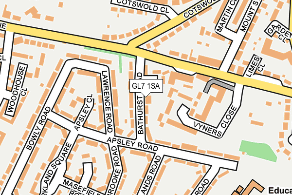 GL7 1SA map - OS OpenMap – Local (Ordnance Survey)