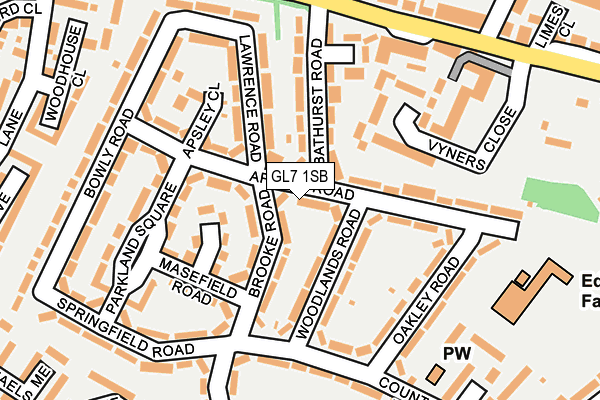 GL7 1SB map - OS OpenMap – Local (Ordnance Survey)