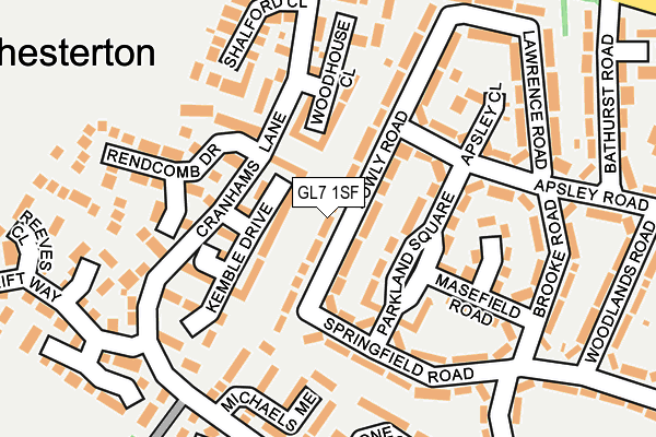 GL7 1SF map - OS OpenMap – Local (Ordnance Survey)