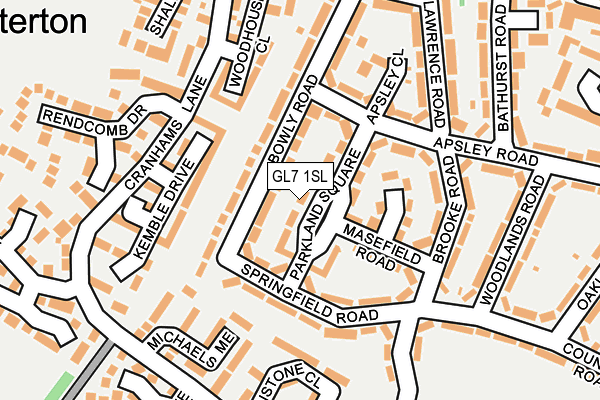 GL7 1SL map - OS OpenMap – Local (Ordnance Survey)