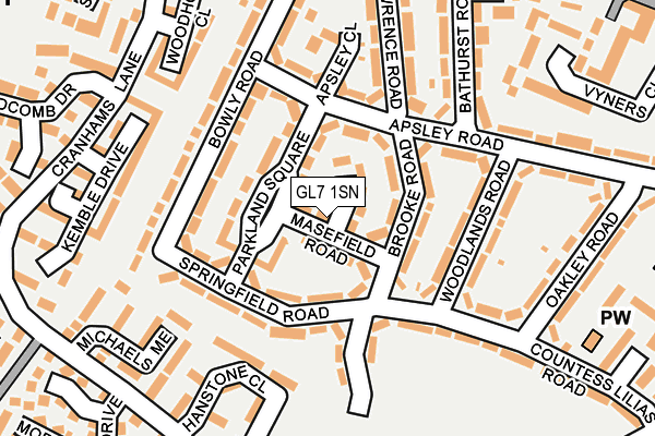 GL7 1SN map - OS OpenMap – Local (Ordnance Survey)