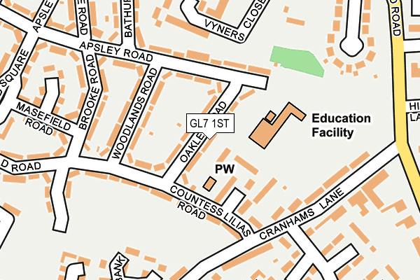 GL7 1ST map - OS OpenMap – Local (Ordnance Survey)