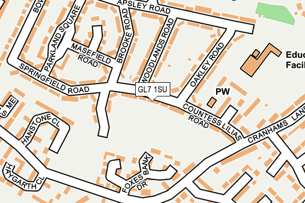 GL7 1SU map - OS OpenMap – Local (Ordnance Survey)