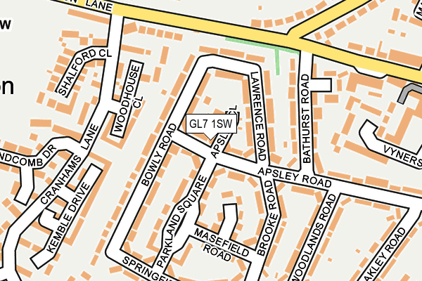 GL7 1SW map - OS OpenMap – Local (Ordnance Survey)