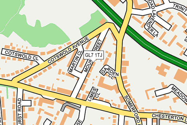 GL7 1TJ map - OS OpenMap – Local (Ordnance Survey)