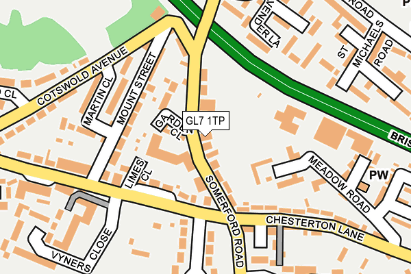 GL7 1TP map - OS OpenMap – Local (Ordnance Survey)