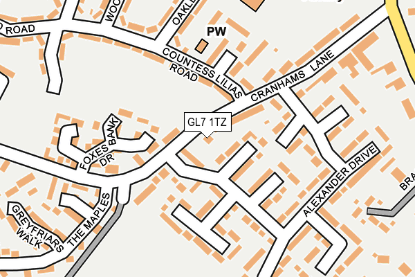 GL7 1TZ map - OS OpenMap – Local (Ordnance Survey)