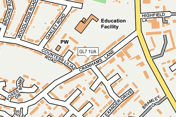 GL7 1UA map - OS OpenMap – Local (Ordnance Survey)