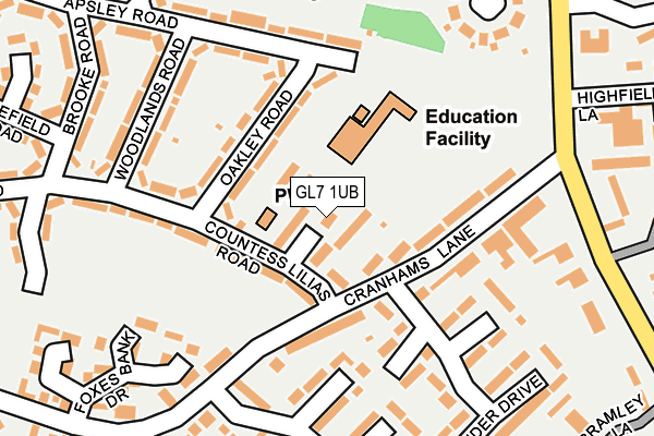 GL7 1UB map - OS OpenMap – Local (Ordnance Survey)