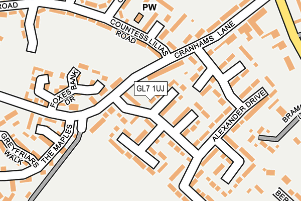 GL7 1UJ map - OS OpenMap – Local (Ordnance Survey)