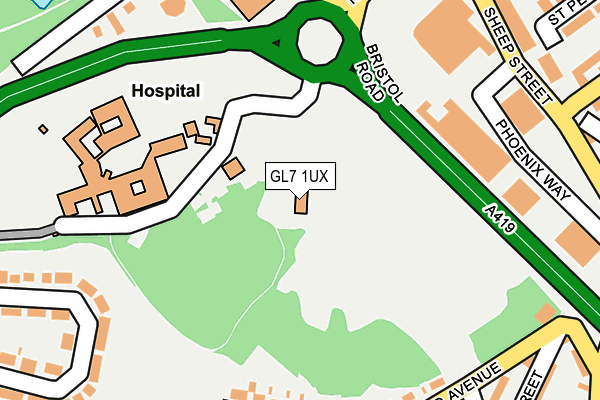 GL7 1UX map - OS OpenMap – Local (Ordnance Survey)