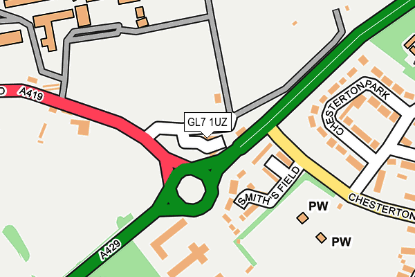 GL7 1UZ map - OS OpenMap – Local (Ordnance Survey)