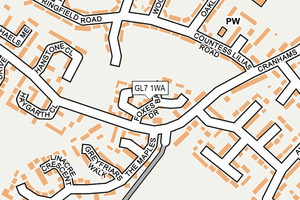 GL7 1WA map - OS OpenMap – Local (Ordnance Survey)