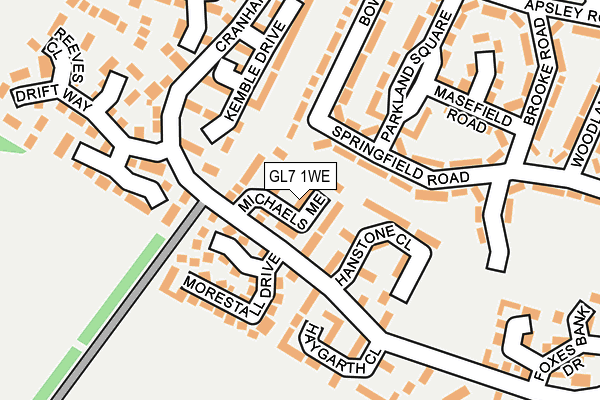 GL7 1WE map - OS OpenMap – Local (Ordnance Survey)