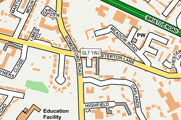 GL7 1WJ map - OS OpenMap – Local (Ordnance Survey)