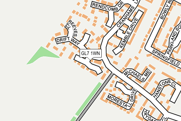 GL7 1WN map - OS OpenMap – Local (Ordnance Survey)