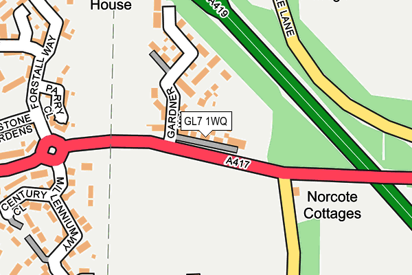 GL7 1WQ map - OS OpenMap – Local (Ordnance Survey)