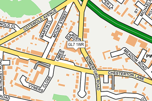 GL7 1WR map - OS OpenMap – Local (Ordnance Survey)