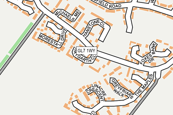 GL7 1WY map - OS OpenMap – Local (Ordnance Survey)