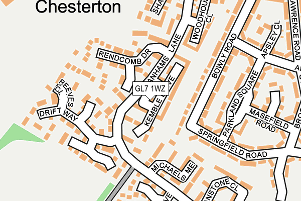 GL7 1WZ map - OS OpenMap – Local (Ordnance Survey)