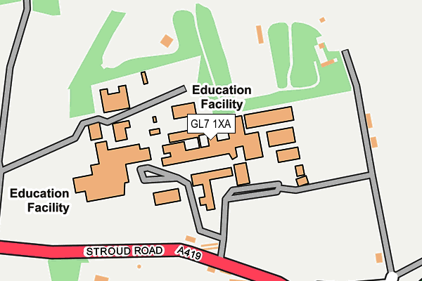 GL7 1XA map - OS OpenMap – Local (Ordnance Survey)