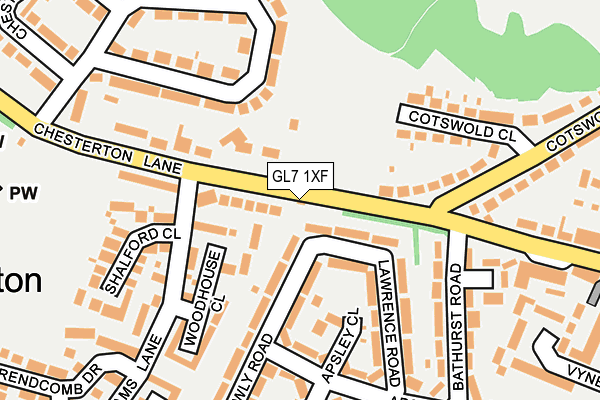 GL7 1XF map - OS OpenMap – Local (Ordnance Survey)