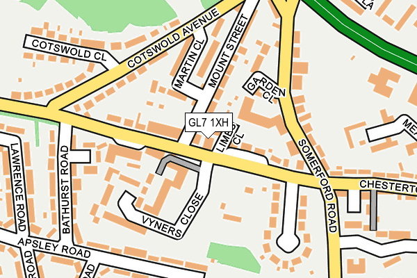 GL7 1XH map - OS OpenMap – Local (Ordnance Survey)