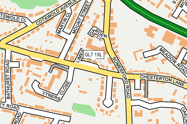 GL7 1XL map - OS OpenMap – Local (Ordnance Survey)