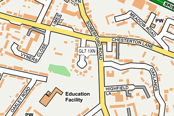 GL7 1XN map - OS OpenMap – Local (Ordnance Survey)