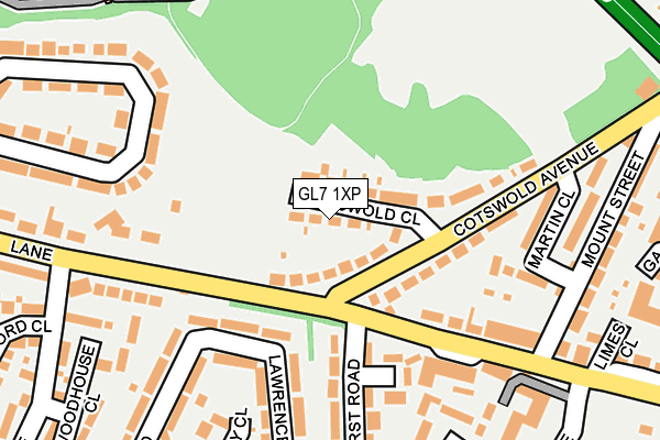 GL7 1XP map - OS OpenMap – Local (Ordnance Survey)