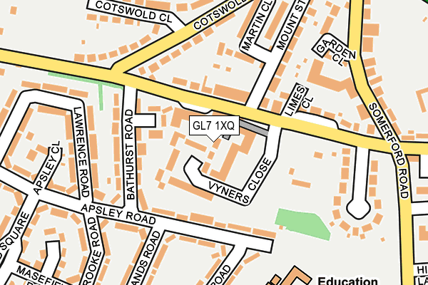 GL7 1XQ map - OS OpenMap – Local (Ordnance Survey)