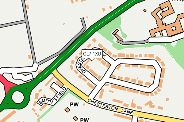 GL7 1XU map - OS OpenMap – Local (Ordnance Survey)